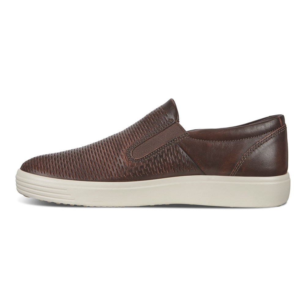 ECCO Mens Slip On Brown - Soft 7 Sneakerss - VAE-598403